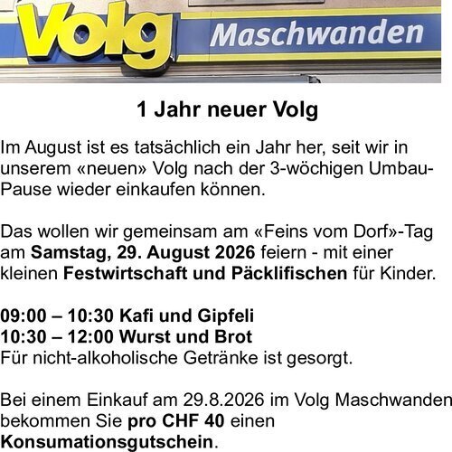 Vom 08.2026 im Lorzengezwitscher