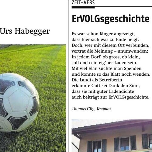 Vers im Anzeiger vom 15.8.2025